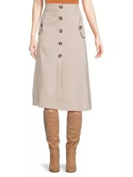 Юбка-миди на пуговицах Adrianna Papell, бежевый