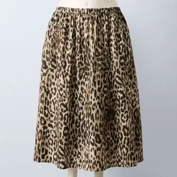 Юбка миди на резинке больших размеров Simply Vera Vera Wang, цвет beige leopard spots