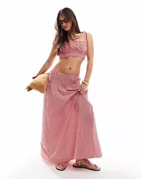 Юбка миди New Look со сборками в красную клетку