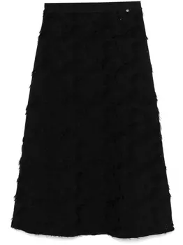 Юбка миди NISSA с цветочным жаккардом, черный