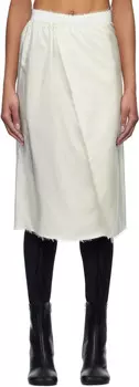 Юбка миди Off-White с бахромой по краям MM6 Maison Margiela