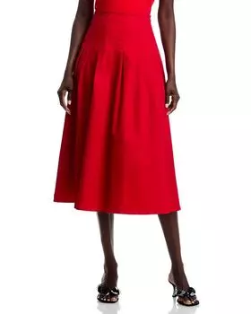 Юбка миди панельная - эксклюзив AQUA, красный