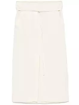 Юбка миди Patrizia Pepe с бахромой, нейтральный