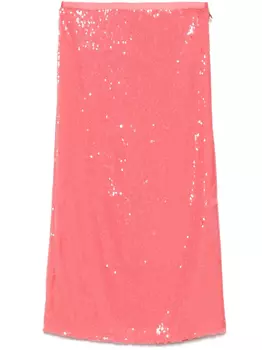 Юбка миди Patrizia Pepe с пайетками, розовый