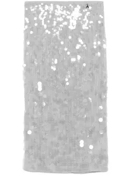 Юбка миди Patrizia Pepe с пайетками, серый