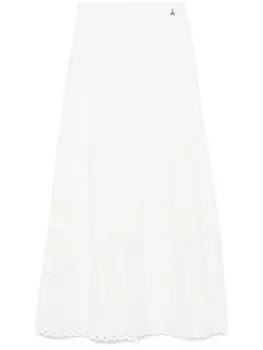 Юбка миди Patrizia Pepe с вышивкой, белый