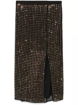 Юбка миди Patrizia Pepe, украшенная стразами, коричневый