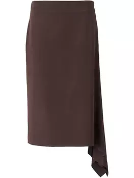 Юбка миди Peserico с драпировкой, коричневый