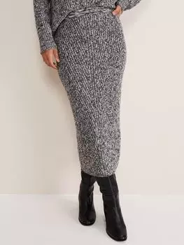 Юбка-миди Phase Eight Marina в крапинку, черный/белый