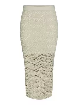 Юбка миди PIECES Skirt AIA, бежевый