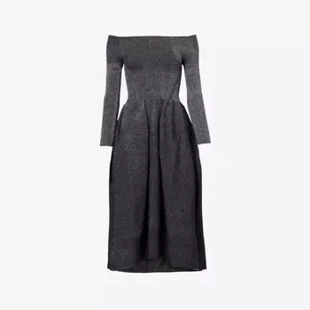 Юбка миди Pottery прямого выреза из переработанного полиэстера Cfcl, черный