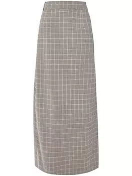 Юбка миди Rabanne в клетку, серый