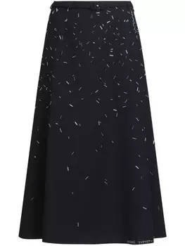 Юбка миди, расшитая бисером Marni, черный