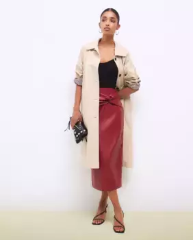 Юбка миди с эффектом кожи Tintoretto, цвет 291 Berenjena