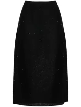 Юбка миди с эффектом металлик Fabiana Filippi, синий