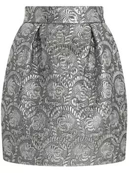 Юбка миди с эффектом парчи Dolce & Gabbana, серебряный