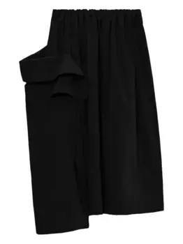 Юбка миди с эластичной талией и оборками Y's, черный