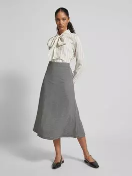 Юбка миди с эластичным поясом Milano Italy, антрацит