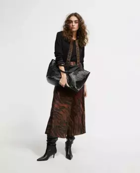 Юбка миди с анималистичным принтом Lola Casademunt, коричневый