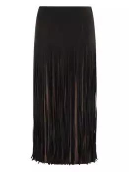 Юбка миди с бахромой Tela, коричневый