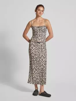 Юбка миди с бантом Gina Tricot, песочный