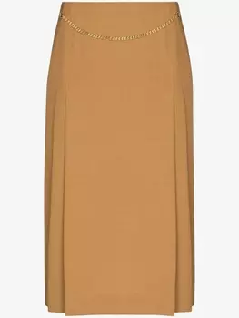 Юбка миди с цепочкой Victoria Beckham, коричневый