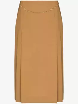 Юбка миди с цепочкой VICTORIA BECKHAM, коричневый