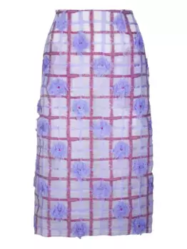 Юбка миди с цветочным декором Odeeh, розовый