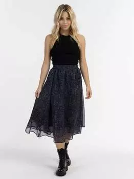 Юбка-Миди с цветочным принтом Dreimaster, черный