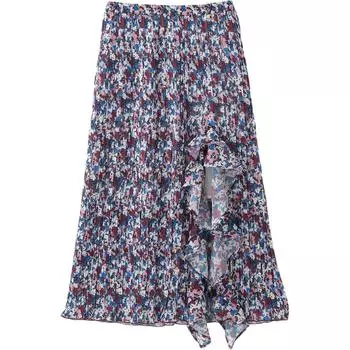 Юбка миди с цветочным принтом и оборками GANNI, фиолетовый