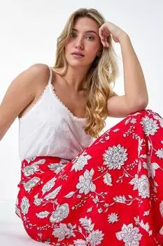 Юбка-миди с цветочным принтом и пуговицами Dusk, розовый