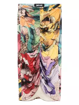 Юбка миди с цветочным принтом Just Cavalli, желтый