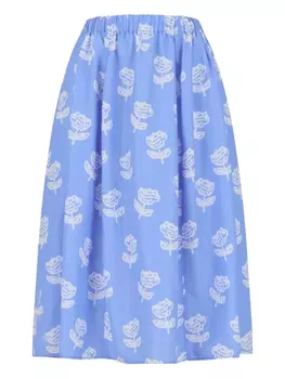 Юбка миди с цветочным принтом Marni, синий