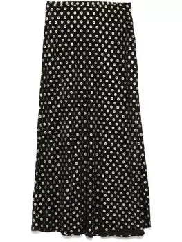 Юбка миди с цветочным принтом Rixo, черный