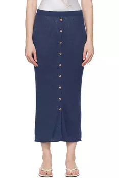 Юбка миди с драпировкой Baserange, синий