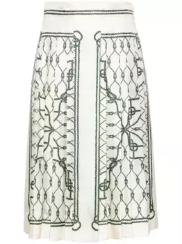 Юбка миди с графичным принтом Tory Burch, нейтральный
