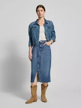 Юбка миди с карманами BOSS Orange, синий