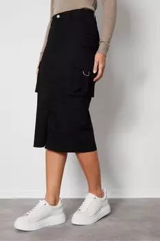 Юбка-Миди с карманами Threadbare, черный