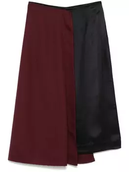 Юбка миди с контрастными вставками Plan C, красный