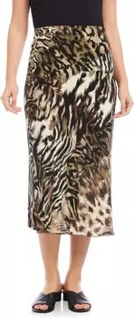Юбка миди с косым вырезом Karen Kane, цвет Print