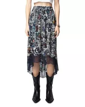 Юбка миди с кружевной отделкой Joslin Zadig & Voltaire, синий