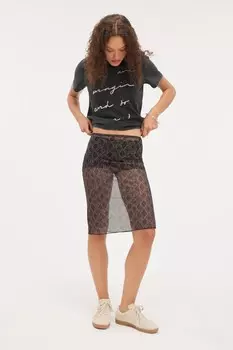 Юбка-Миди с кружевной отделкой Monki, коричневый