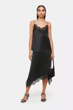 Юбка миди с кружевной отделкой Whistles, черный