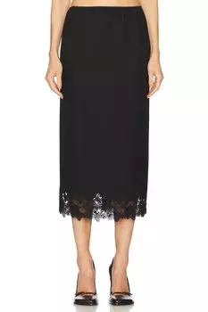 Юбка-миди с кружевом Helsa, black