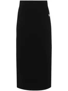 Юбка миди с логотипом DOLCE & GABBANA, черный