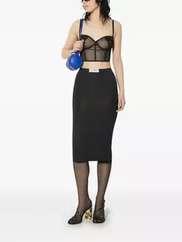 Юбка миди с логотипом Fiorucci, черный