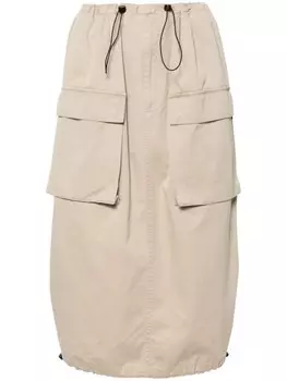 Юбка миди с логотипом MM6 Maison Margiela, нейтральный цвет