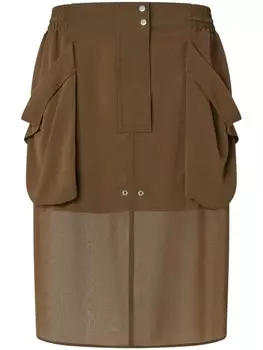 Юбка миди с люверсами PINKO, коричневый