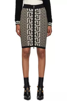 Юбка миди с монограммой Balmain, мультиколор