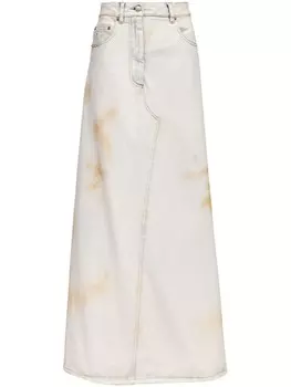 Юбка миди с нашивкой-логотипом MM6 Maison Margiela, синий